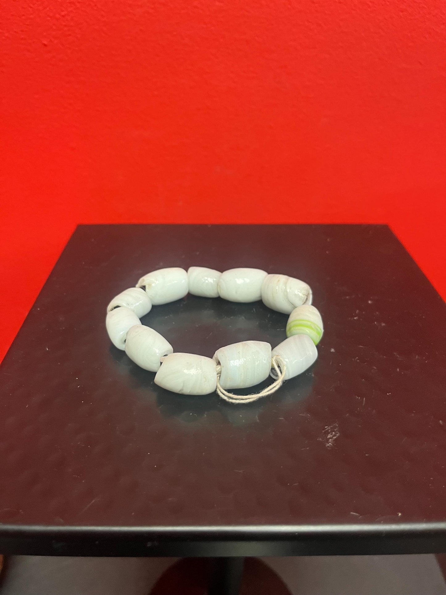 Very cool  3.25 inch wide Venetian glass bead bracelet  so unusual and perfect to repurpose the beads - wow