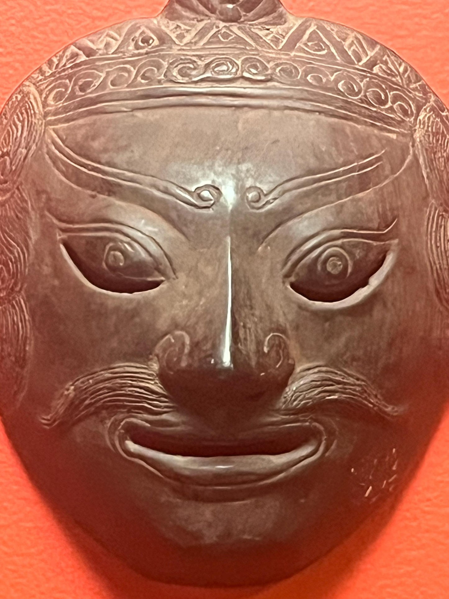 Fabulous  7 x 5 antique Burmese  bronze mask  amazing patina and imagery  really high-quality