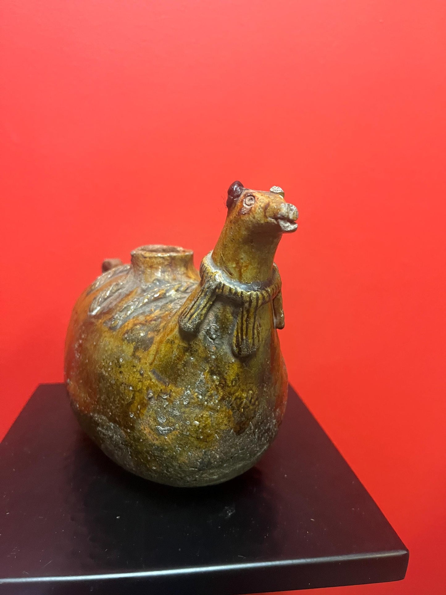 Stunning 9 x 6 high authentic antique pre-Colombian Ewer  tiny damage  wonderful imagery and patina  - wow