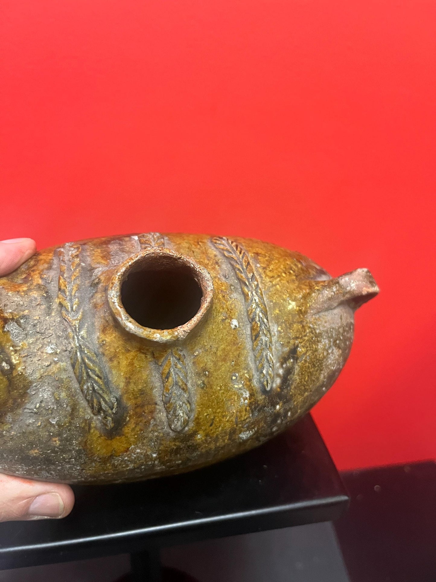 Stunning 9 x 6 high authentic antique pre-Colombian Ewer  tiny damage  wonderful imagery and patina  - wow