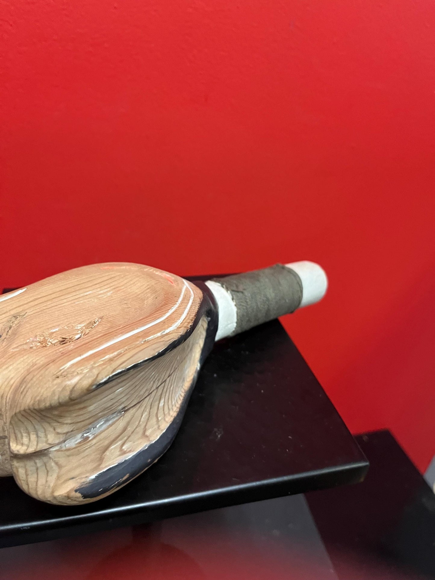 Stunning museum quality antique ceremonial indigenous first nations Pacific northwest Coast rattle   beauty with great patina  11 inches