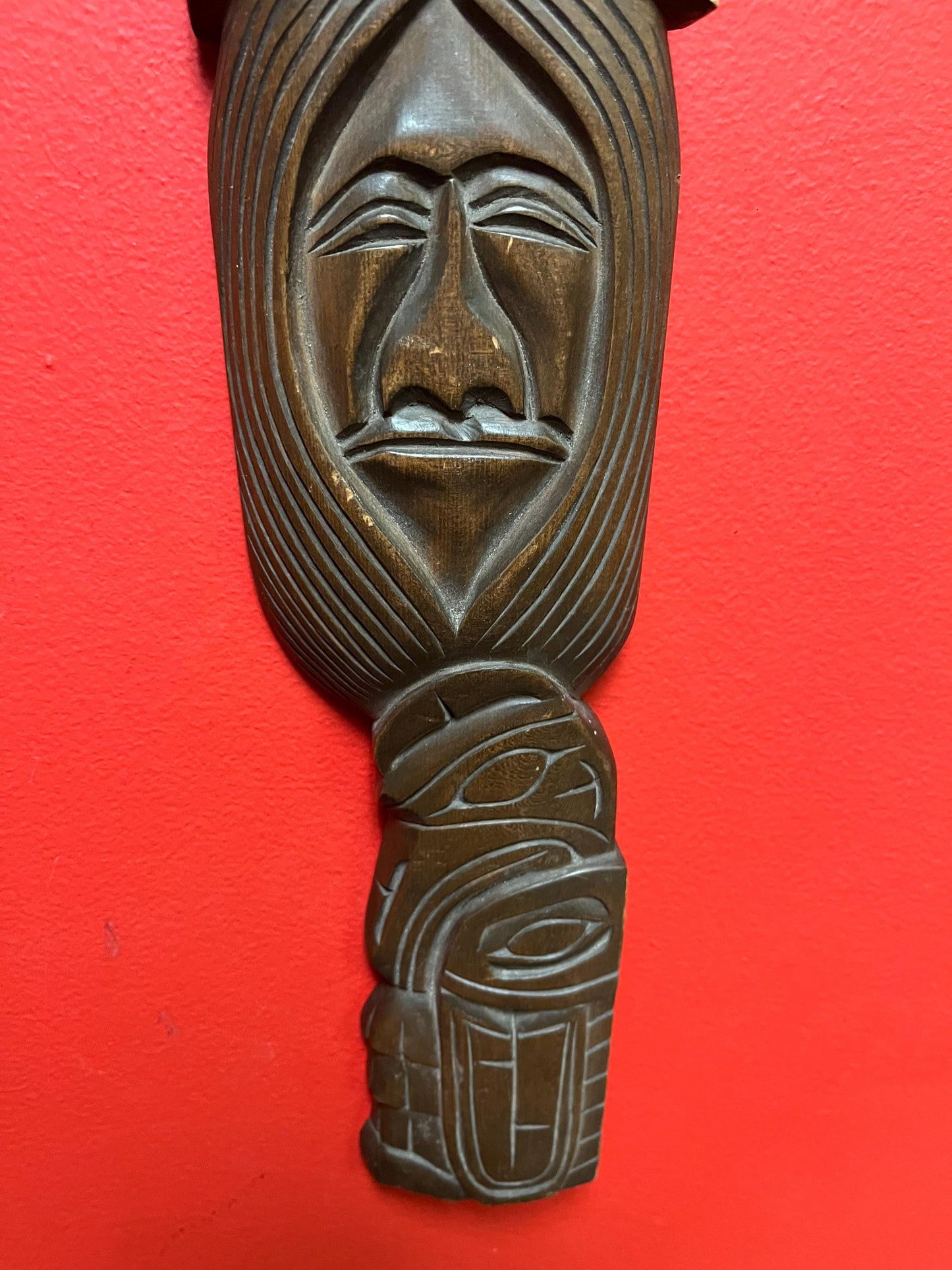 Beautiful 21 x 5 indigenous first nation specific northwest coast transformation plaque by Jim Yelton   well-known artist - great detail