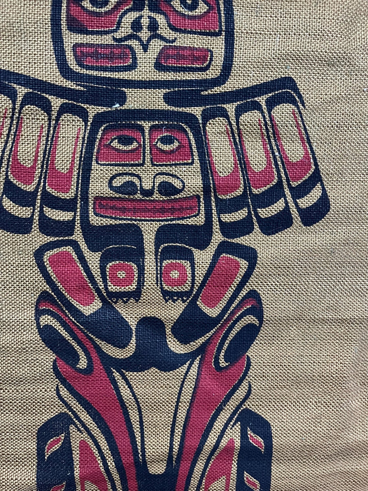 Beautiful vintage 36 x 18 indigenous first nations woven wall hanging  green part measured only