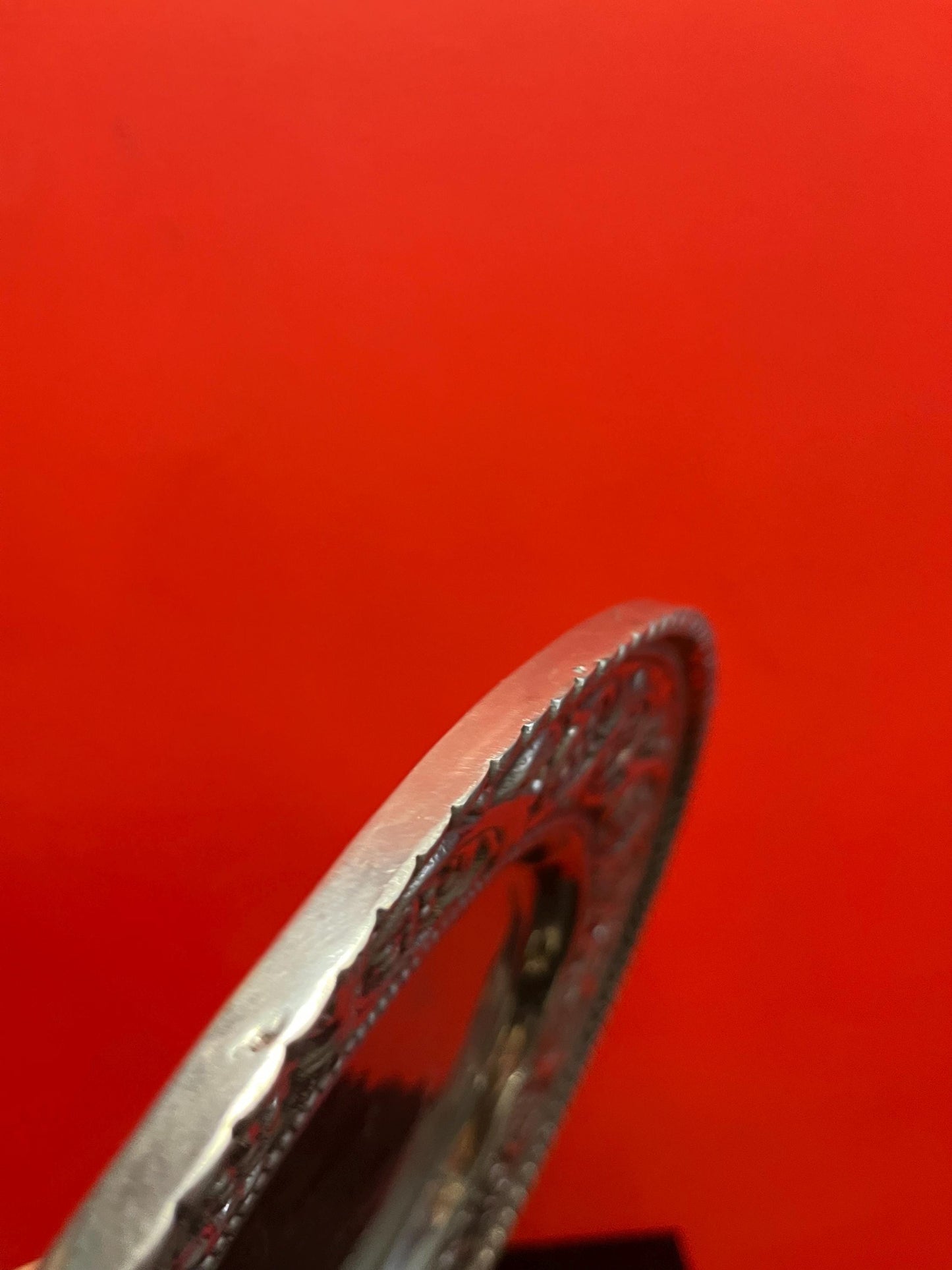 Very heavy beautiful 11 inch wide English silver plated charger  plate  great decoration - couple marks  good value