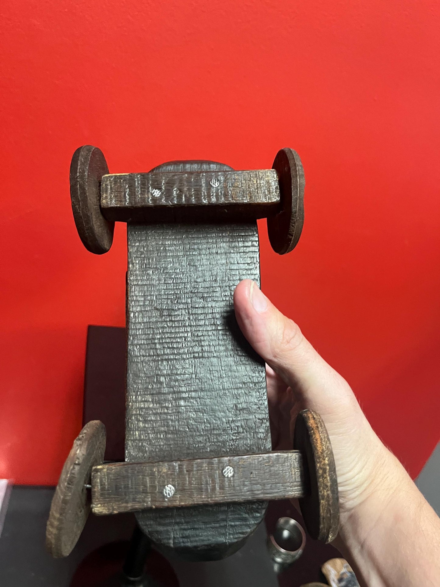 Absolutely stunning southeast Asian copper, brass and wooden horse box  on wheels  delightful Asian piece  9 x 6 high