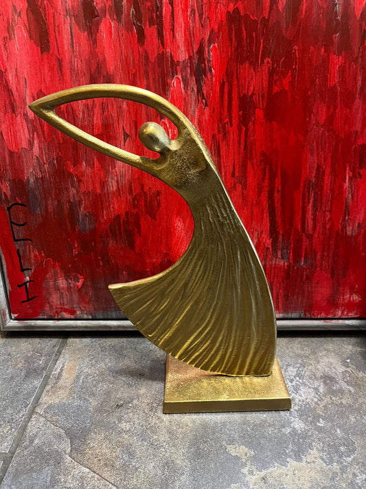 Beautiful stylized brass statue of a dancer  14 inches high