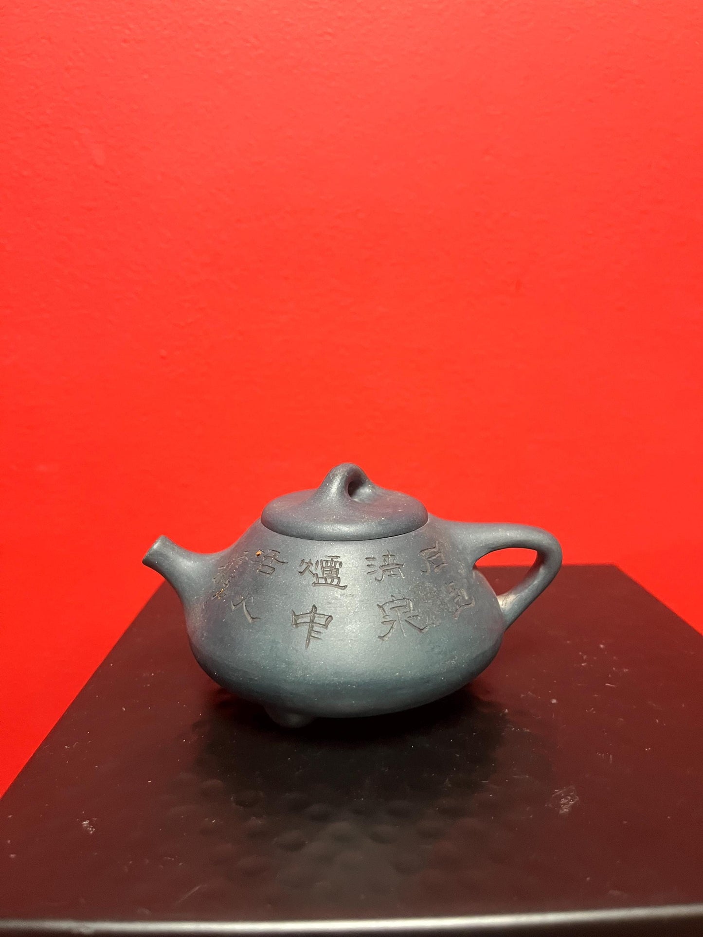 Lovely Chinese  yixing purple clay teapot  signed and cool colour  great condition