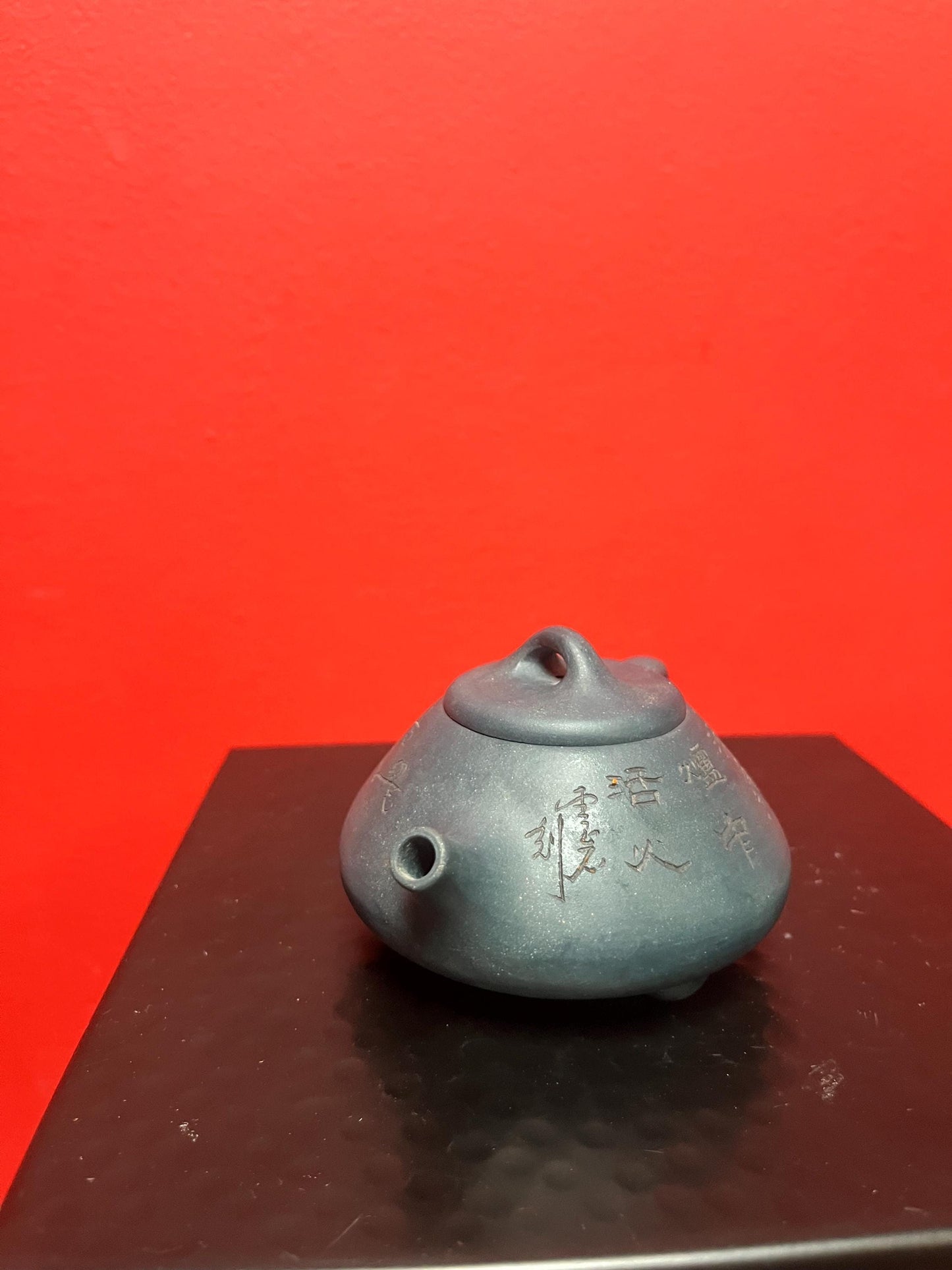 Lovely Chinese  yixing purple clay teapot  signed and cool colour  great condition
