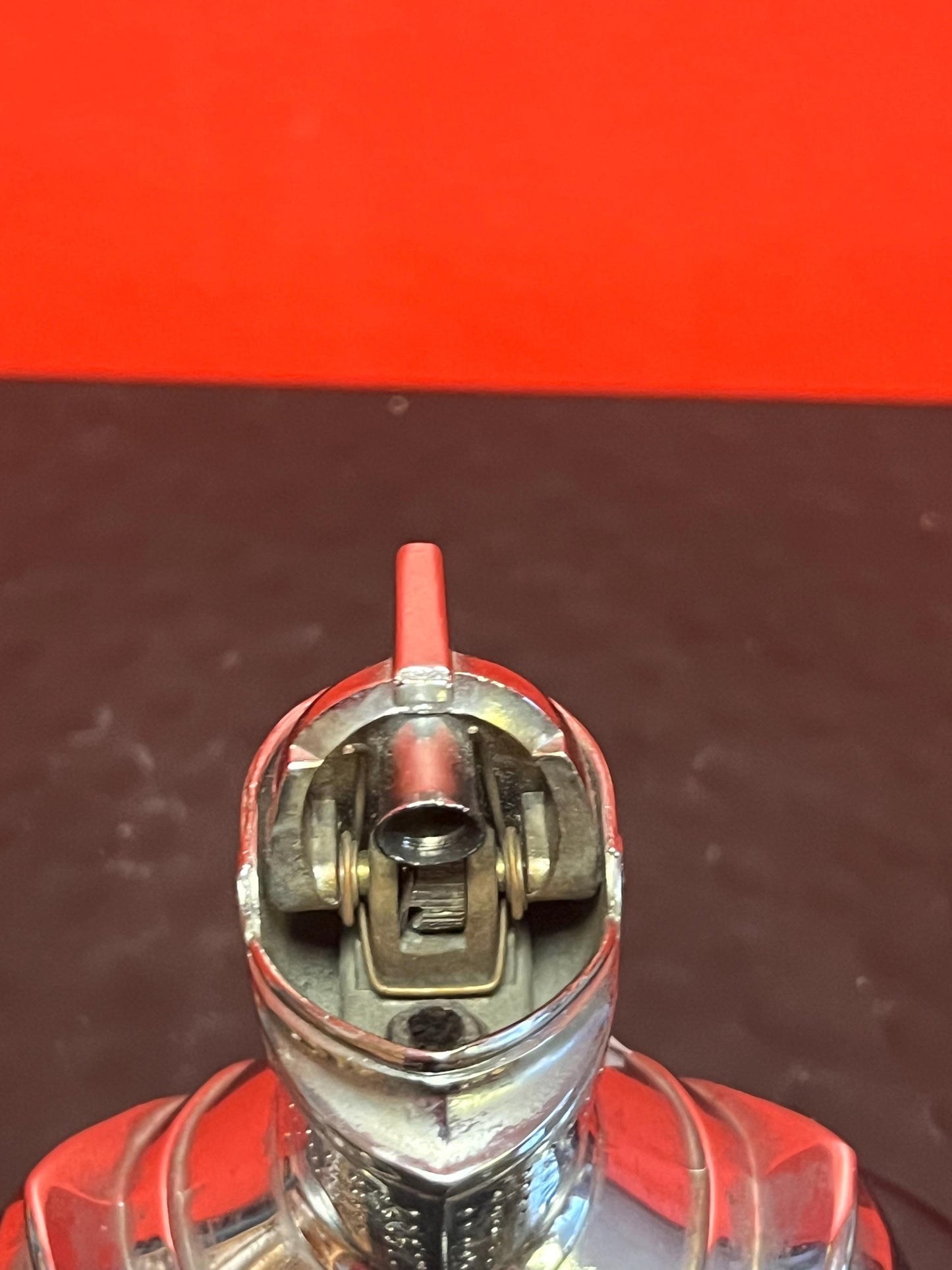 Beautiful antique  NEGBAUR New York chrome lighter in the shape of  mediaeval  knight   seems to be working - perfect condition - 4  high