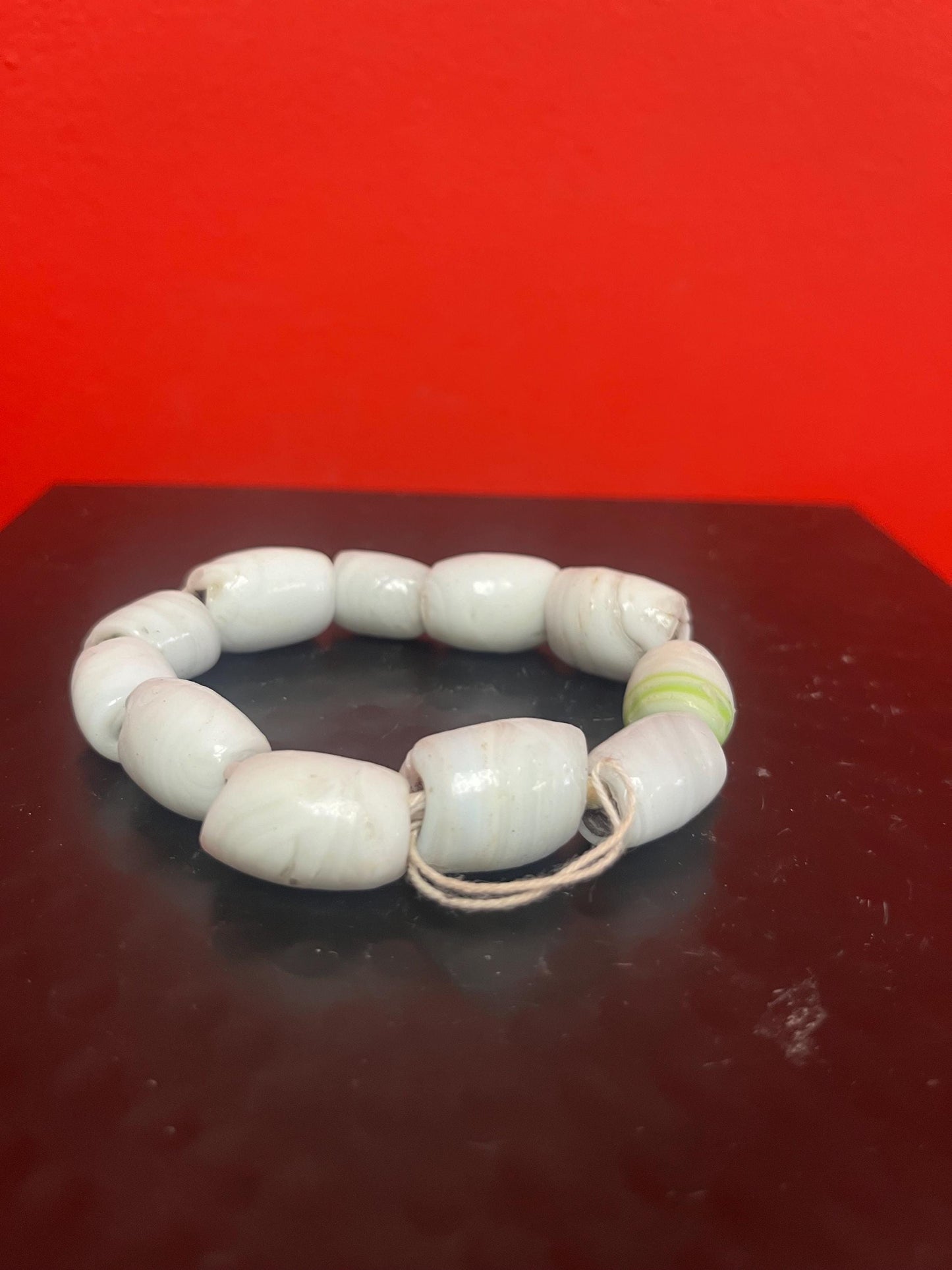 Very cool  3.25 inch wide Venetian glass bead bracelet  so unusual and perfect to repurpose the beads - wow