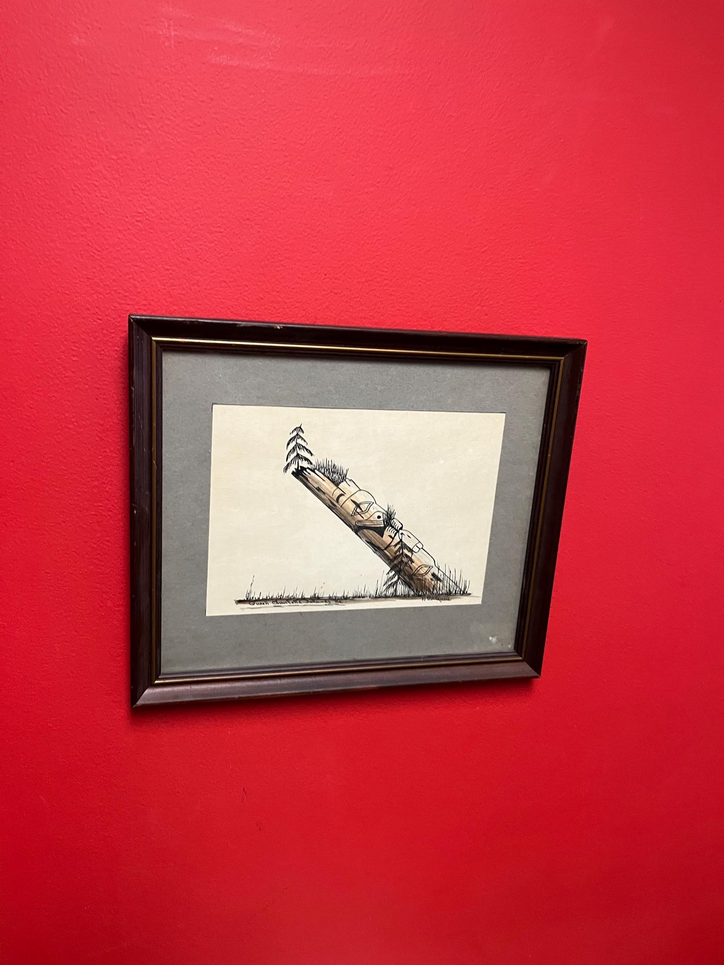 Unbelievably fabulous Original ink sketch on paper — 13 x 12” — signed indigenous Haida art — wonderful detail — real treasure — old