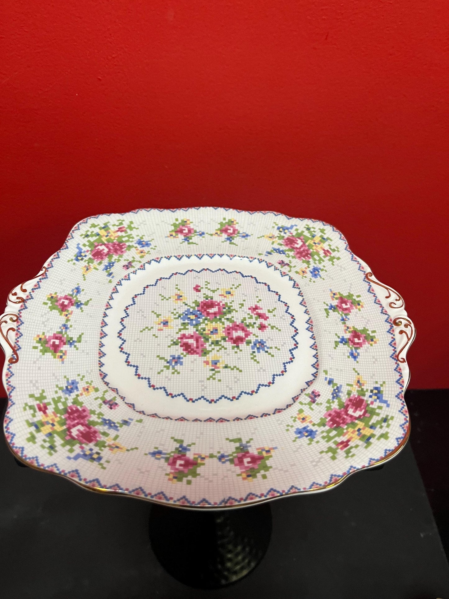 Royal Albert 10 inch cake plate   — petit point — great condition great price