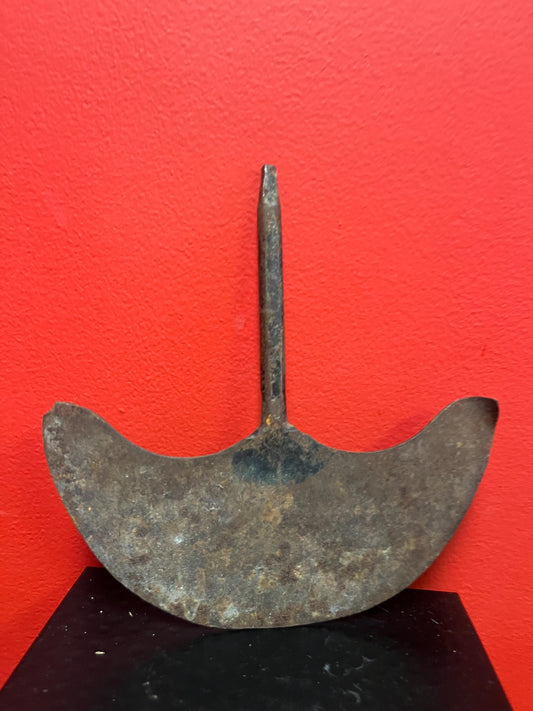 8 x 8“ antique ethnographic  metal tool  believed to be North American   very cool Patina  great price