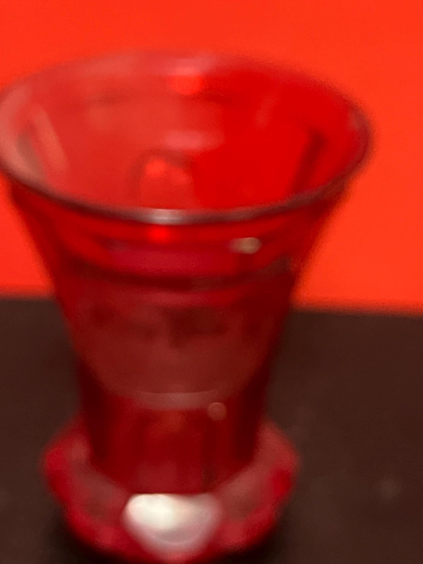 Early 19th century Ruby etched glass spa glass  5.5 inch  European beauty  perfect condition