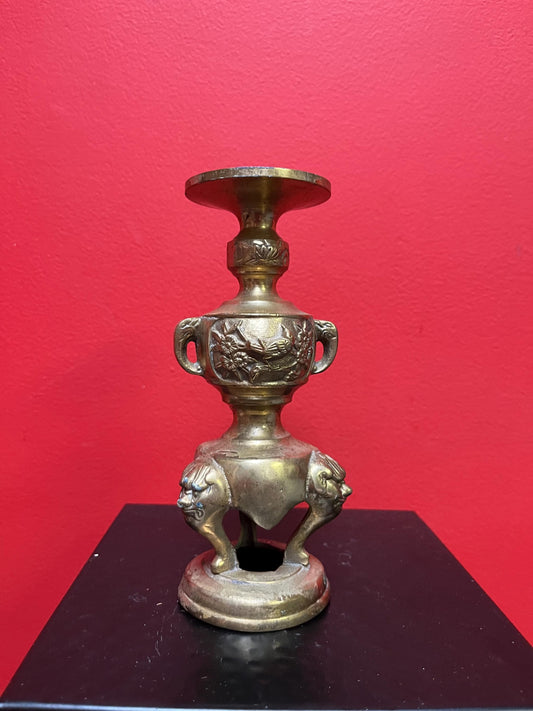 Heavy 7 inch Chinese brass candlestick  great value