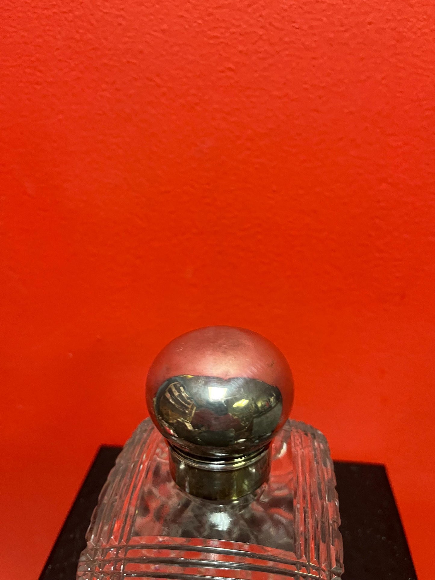 Magnificent 6 inch tall antique hallmark 1898 mens crystal and Sterling scent  bottle in fabulous condition with original stopper