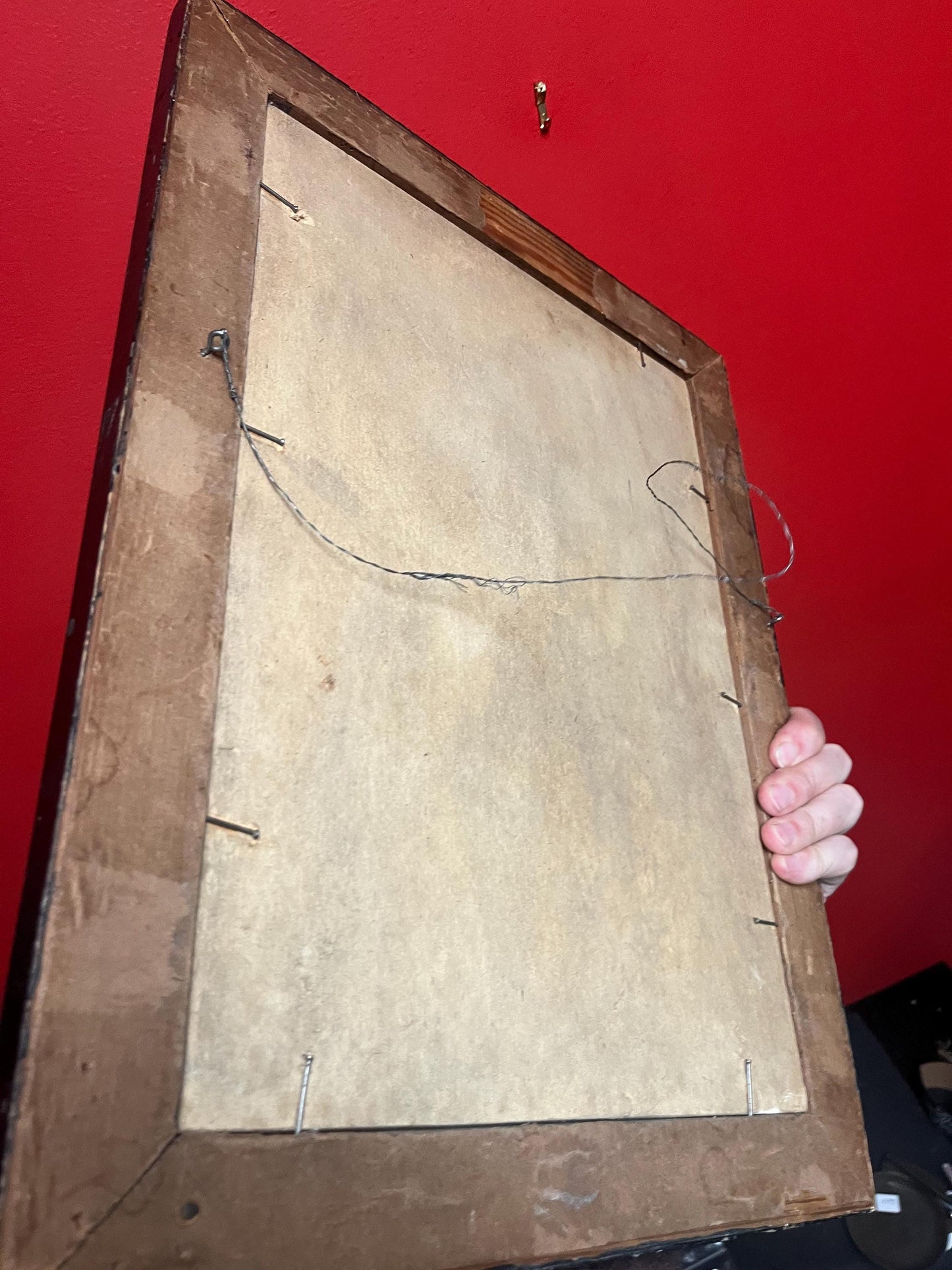 Stunning 17 x 15 framed, signed French oil painting of a US soldier  some minor minor damage- wonderful historical piece