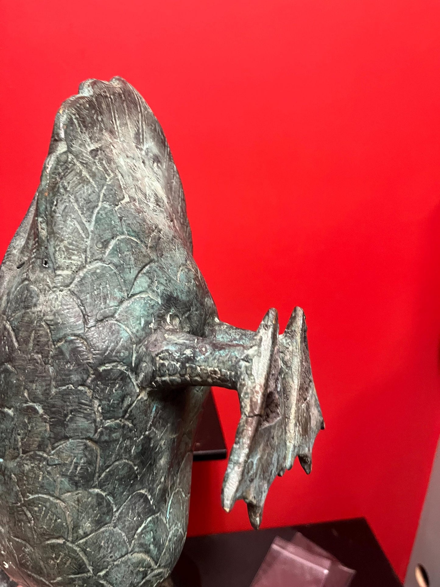 Stunning massive 13 x 9 high Asian  bronze   duck with wonderful Patina  over 2 kg  impressive bronze - great value