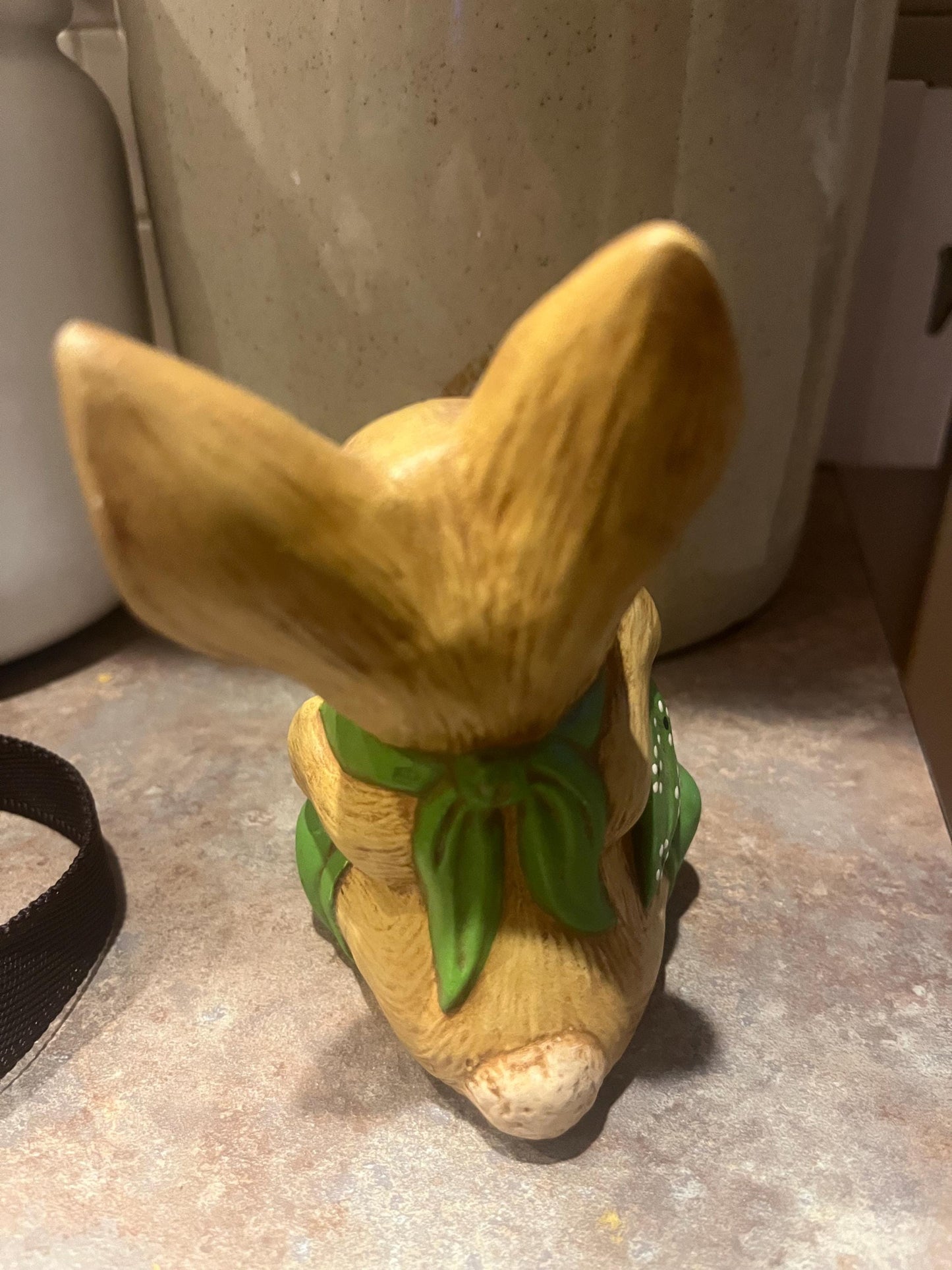 Cute 5 inch tall rabbit eating a pie   ceramic perfect Easter  gift   great value  fun rabbit