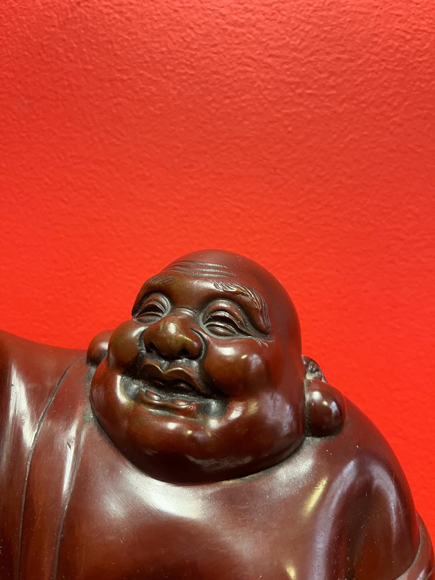 Stunning 13 inch tall Japanese bronze of a Buddha antique classic beauty  great patina and very very heavy