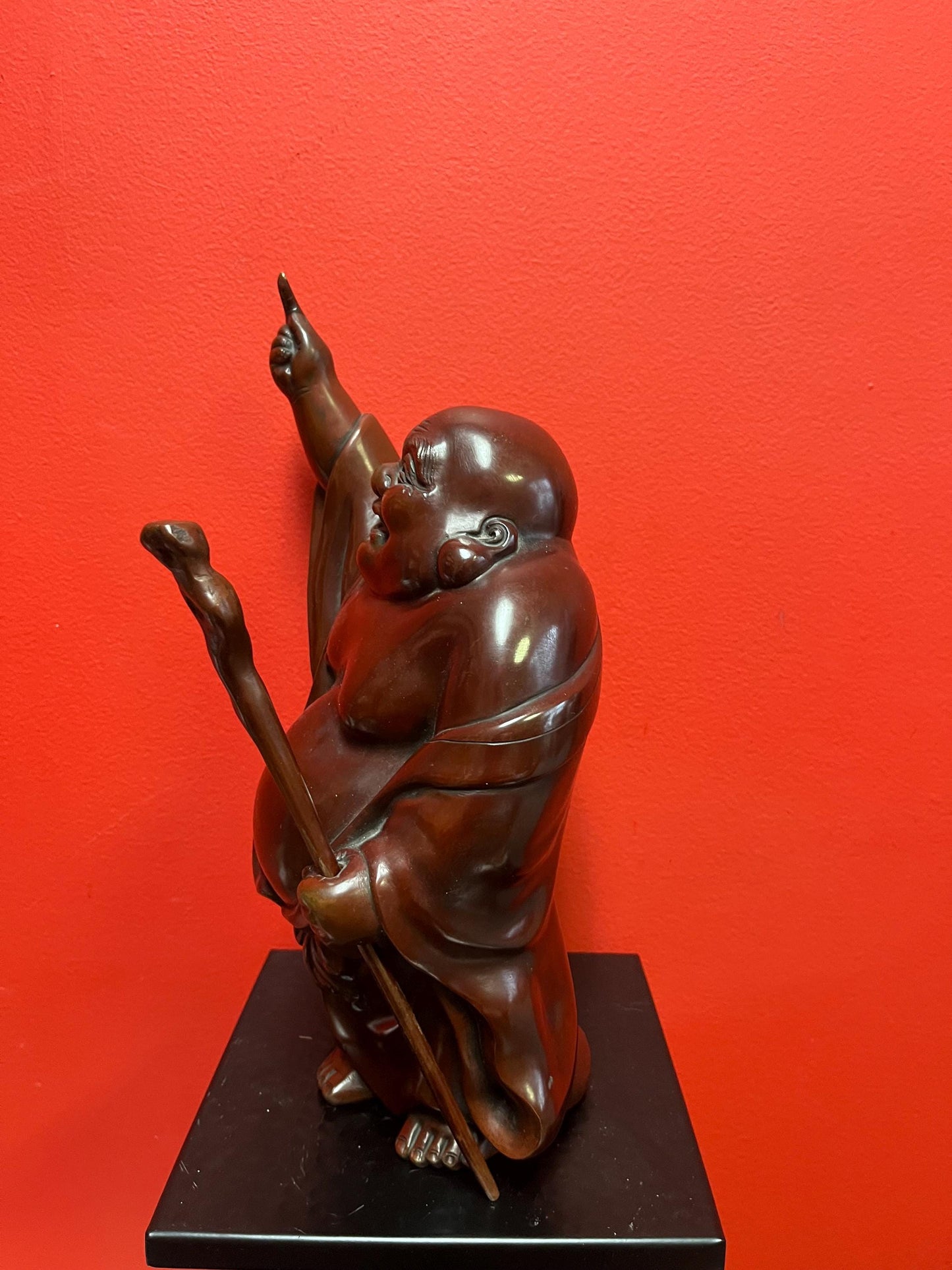 Stunning 13 inch tall Japanese bronze of a Buddha antique classic beauty  great patina and very very heavy