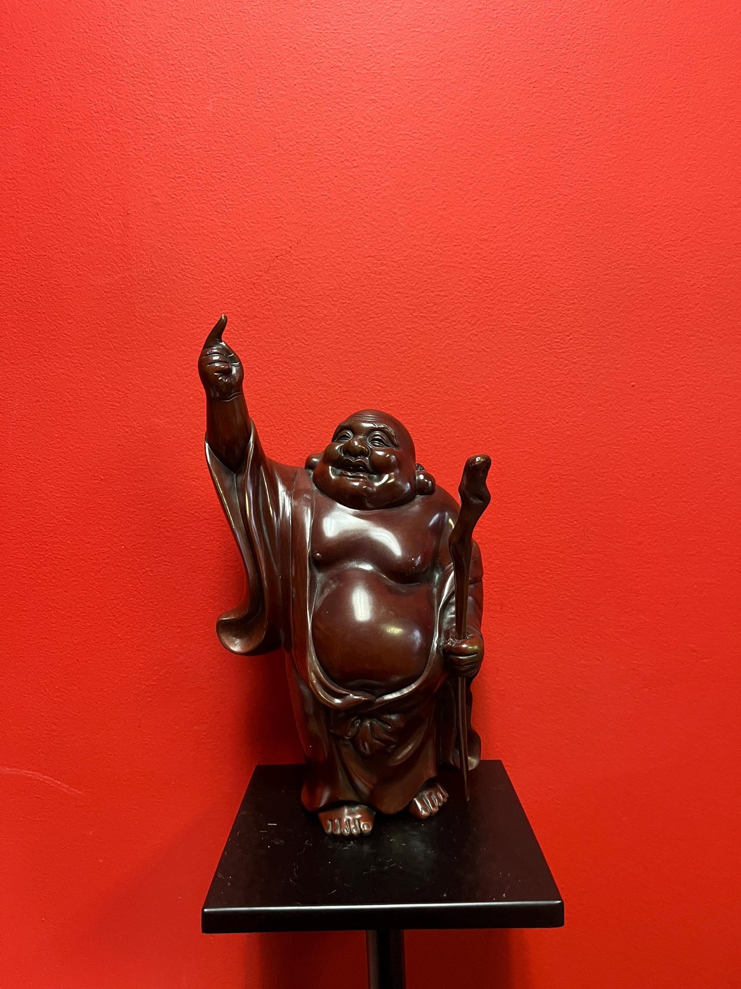 Stunning 13 inch tall Japanese bronze of a Buddha antique classic beauty  great patina and very very heavy