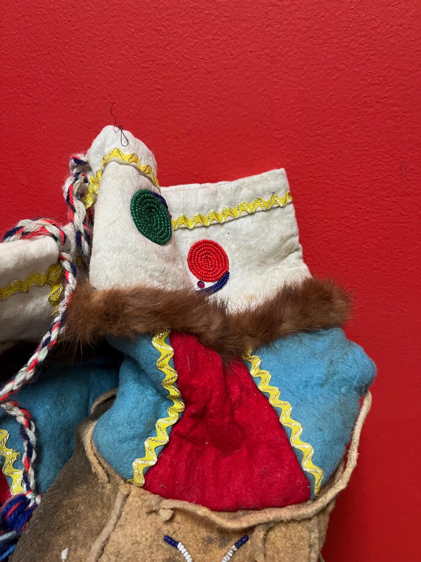 Super value  7 x 10 long antique beaded indigenous first nations moccasin boots  more for display  wow - pretty good condition