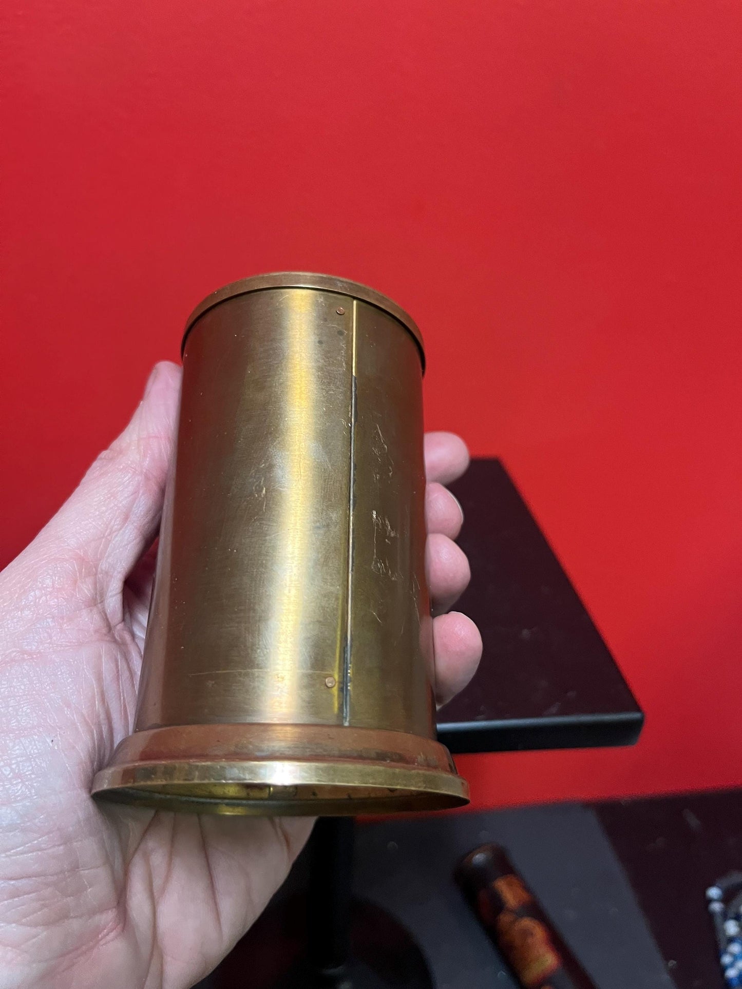 Crazy cool 1950s brass Las Vegas 4 1/2 inch tall money bank