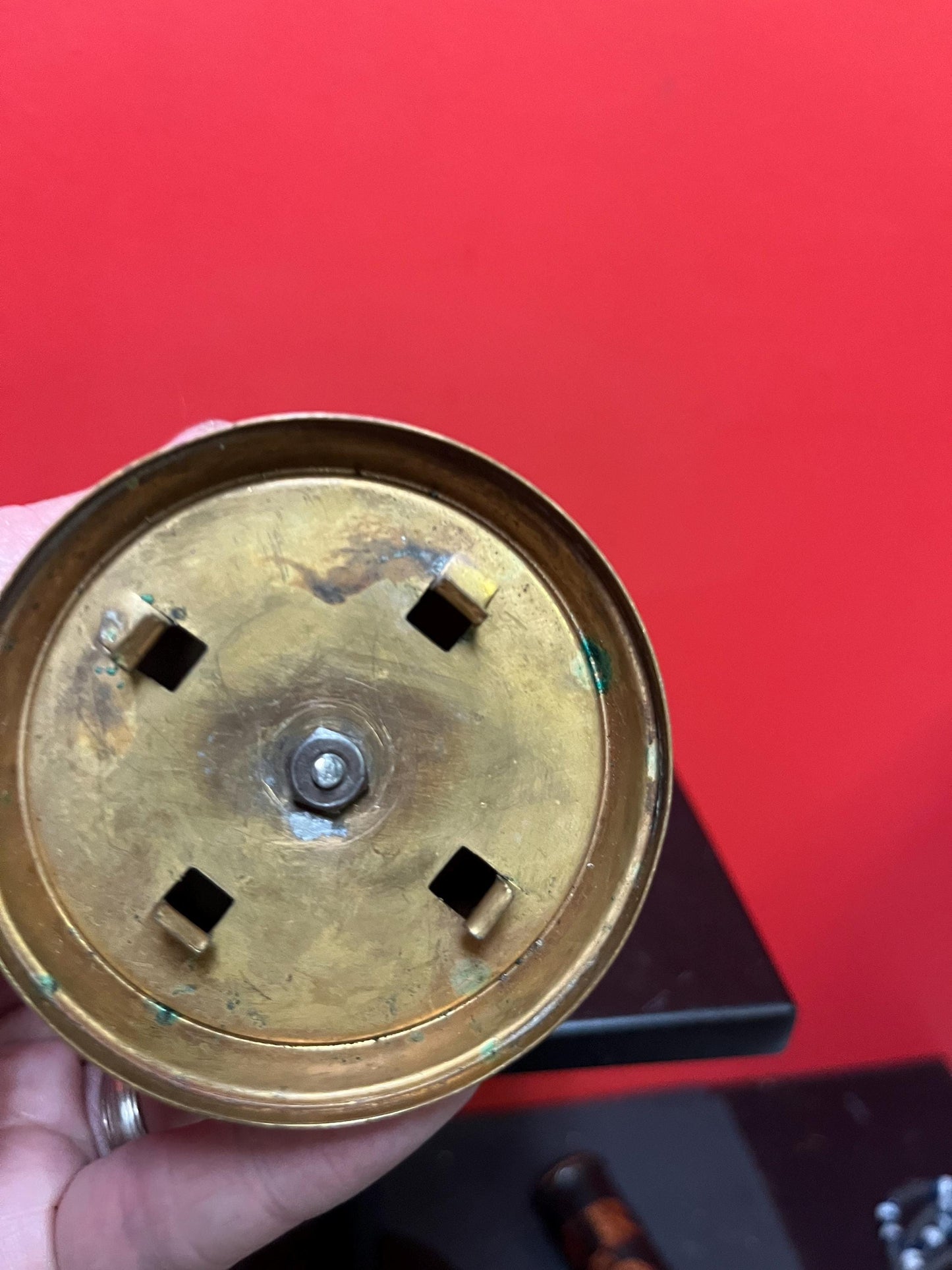 Crazy cool 1950s brass Las Vegas 4 1/2 inch tall money bank