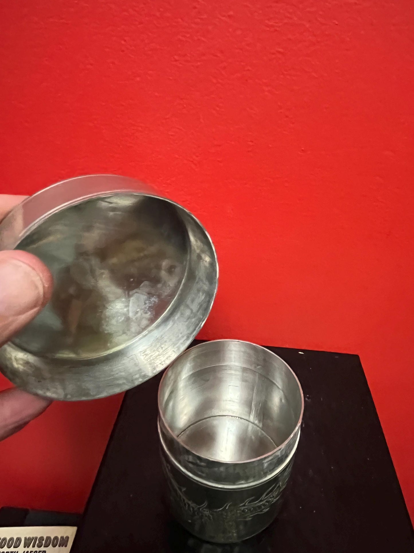 Lovely 3.5 inch tall Japanese pewter dragon tea caddy   old well detailed piece  Japanese dragons - Japanese tea - gift