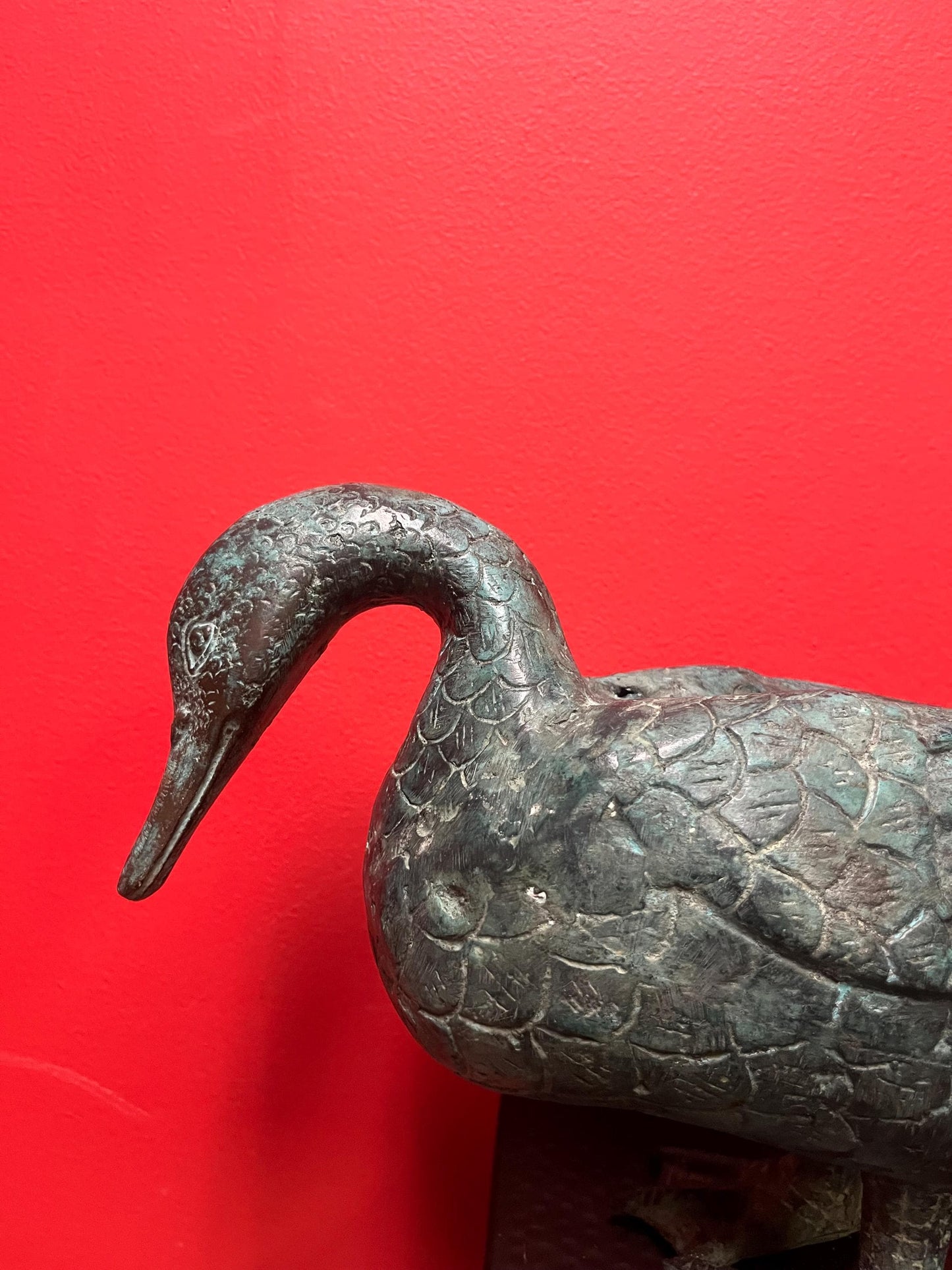 Stunning massive 13 x 9 high Asian  bronze   duck with wonderful Patina  over 2 kg  impressive bronze - great value