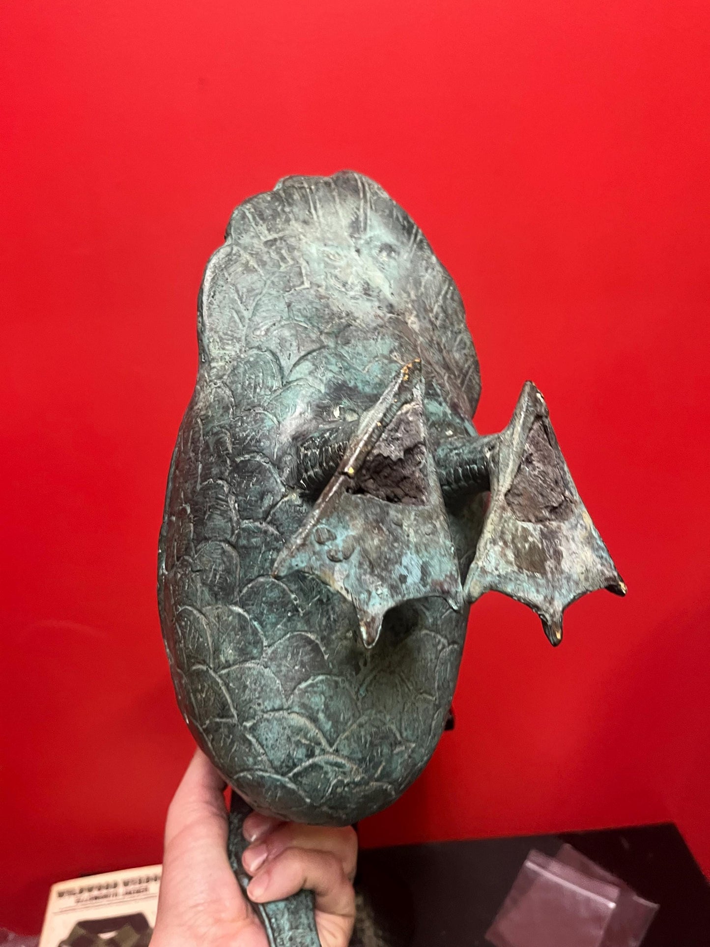 Stunning massive 13 x 9 high Asian  bronze   duck with wonderful Patina  over 2 kg  impressive bronze - great value