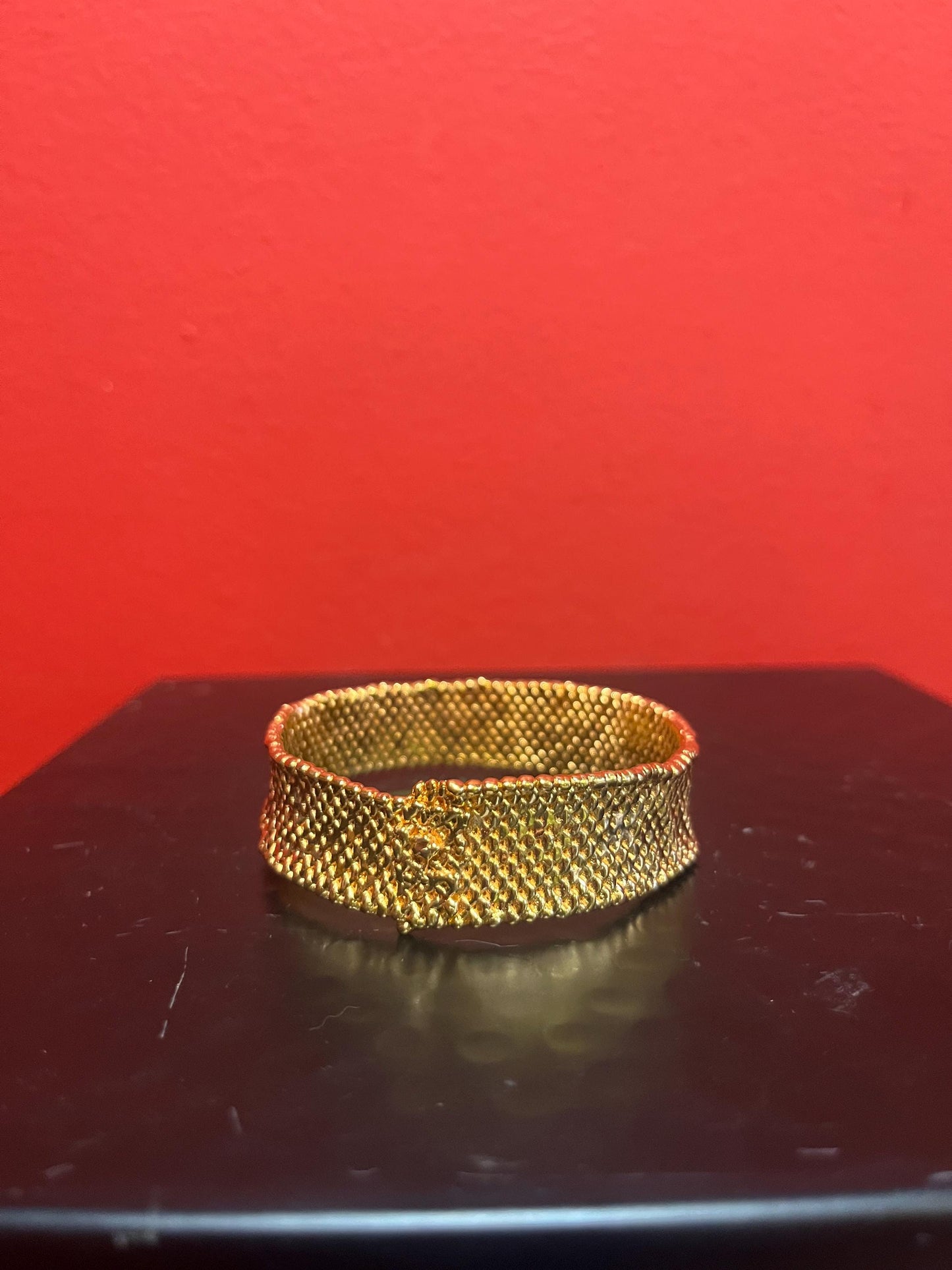 Magical Canadian made 2.5 inch wide gold plated  bracelet by  award-winning artist Charles Lewton - Brain  designer jewellery  cage series