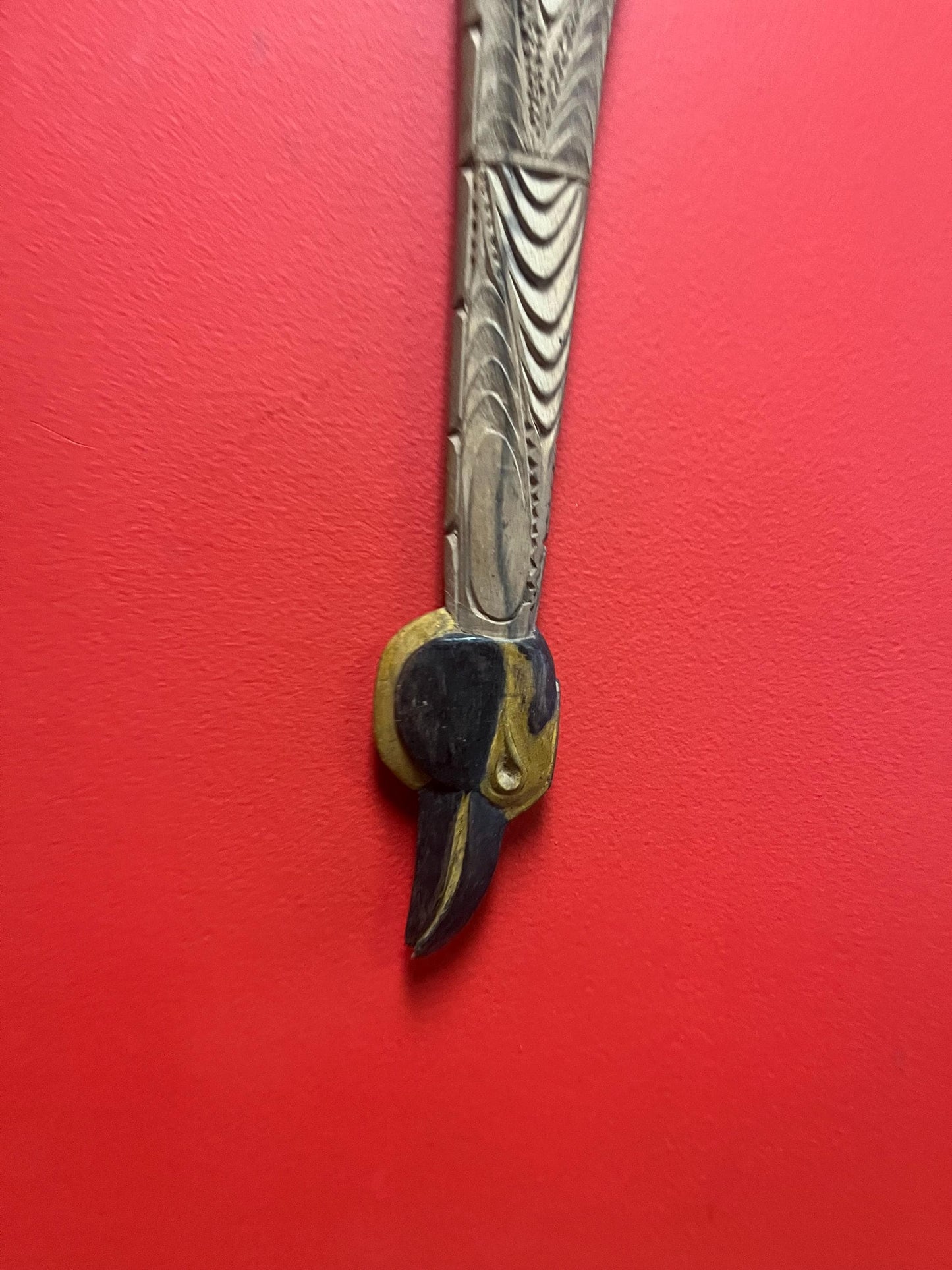 Beautiful antique oceanic tribal wall hanging- great condition for age and 32 x 3 wide  superior piece of art  tribal beauty