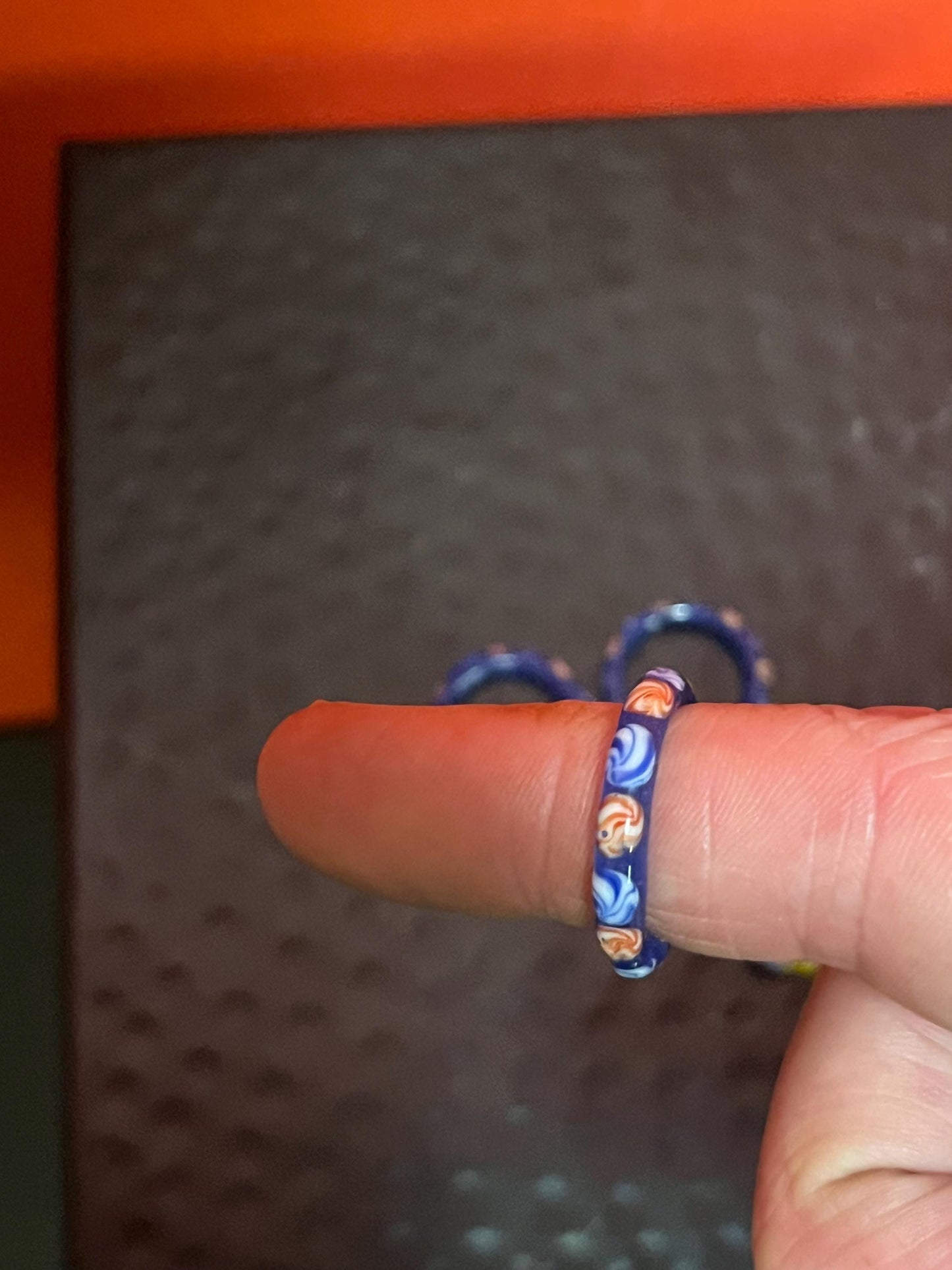 Group of hand blown glass rings  all size 7.5 and perfect gifts  good package deal price