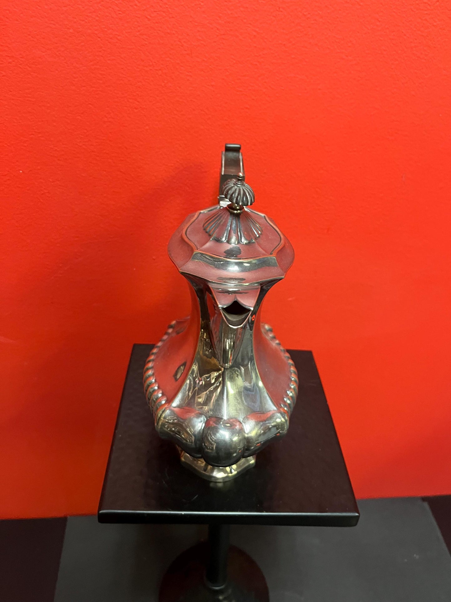 10 inch tall English silver plated coffee pot in great condition  great price