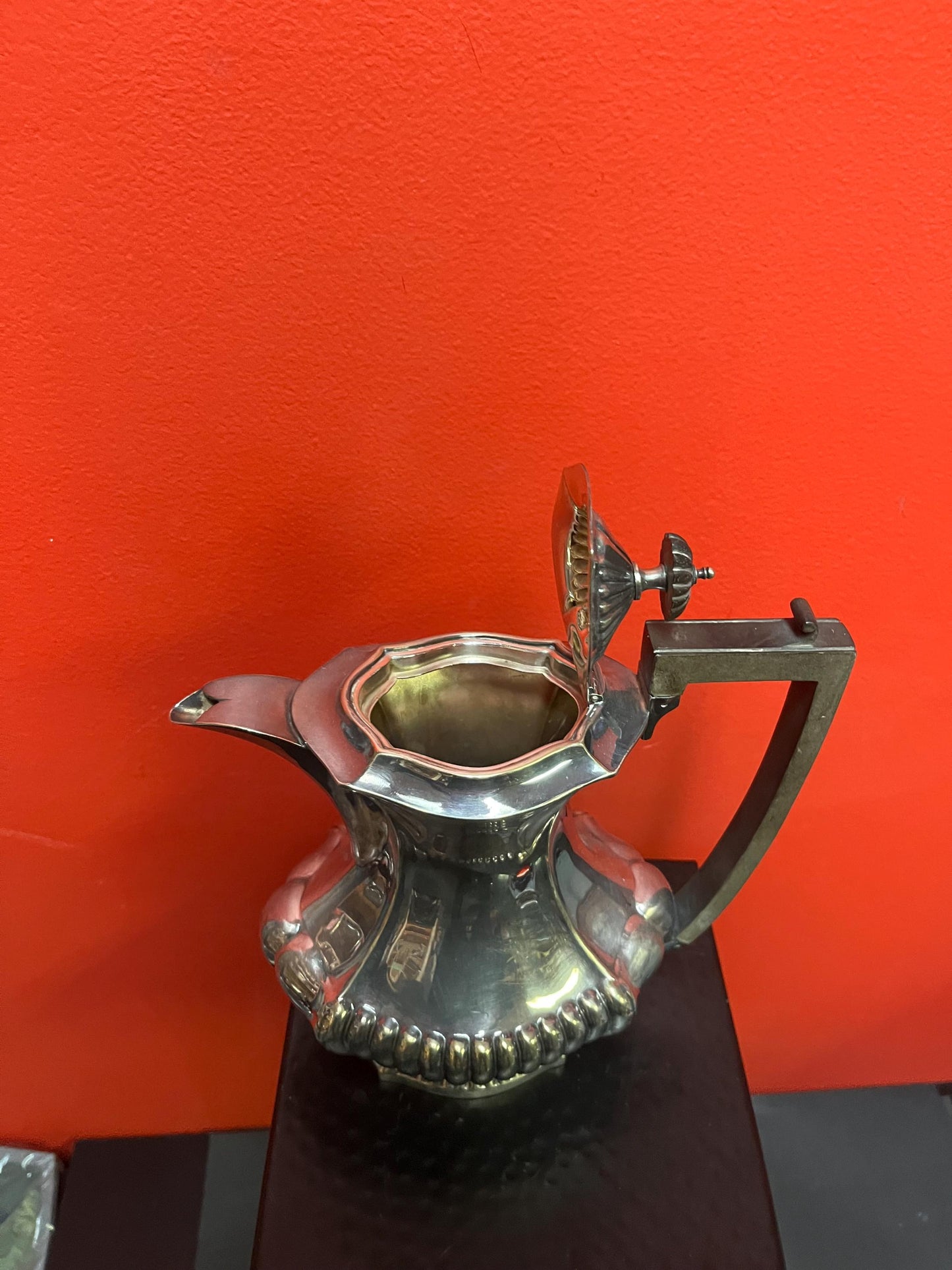 10 inch tall English silver plated coffee pot in great condition  great price
