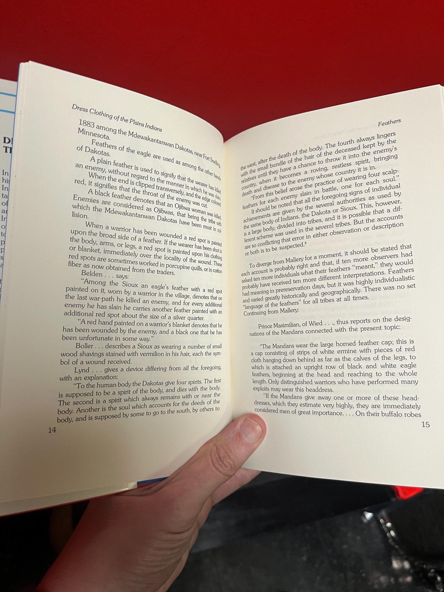 Indigenous first nations dress clothing of the planes Indians by Ronald Koch  1977 in good condition