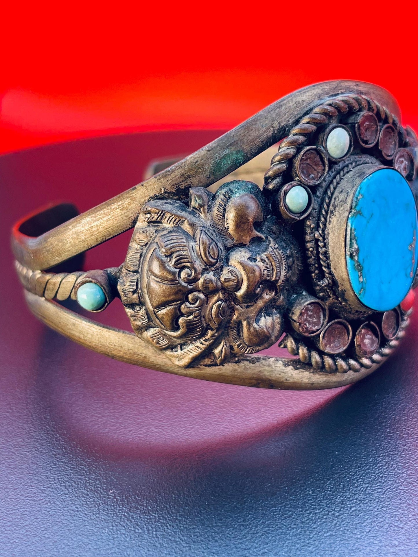 Ornate Persian Brass Cuff Bracelet