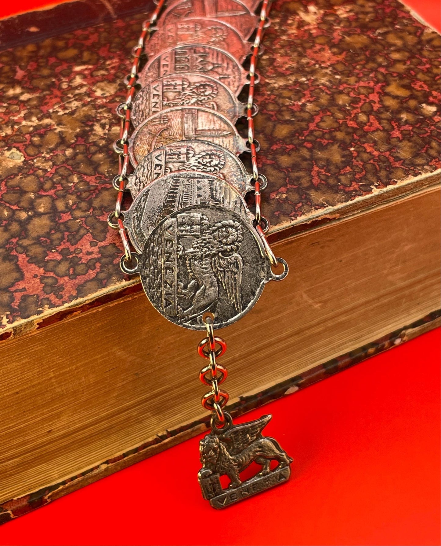 9 inch Italian silver coin bracelet