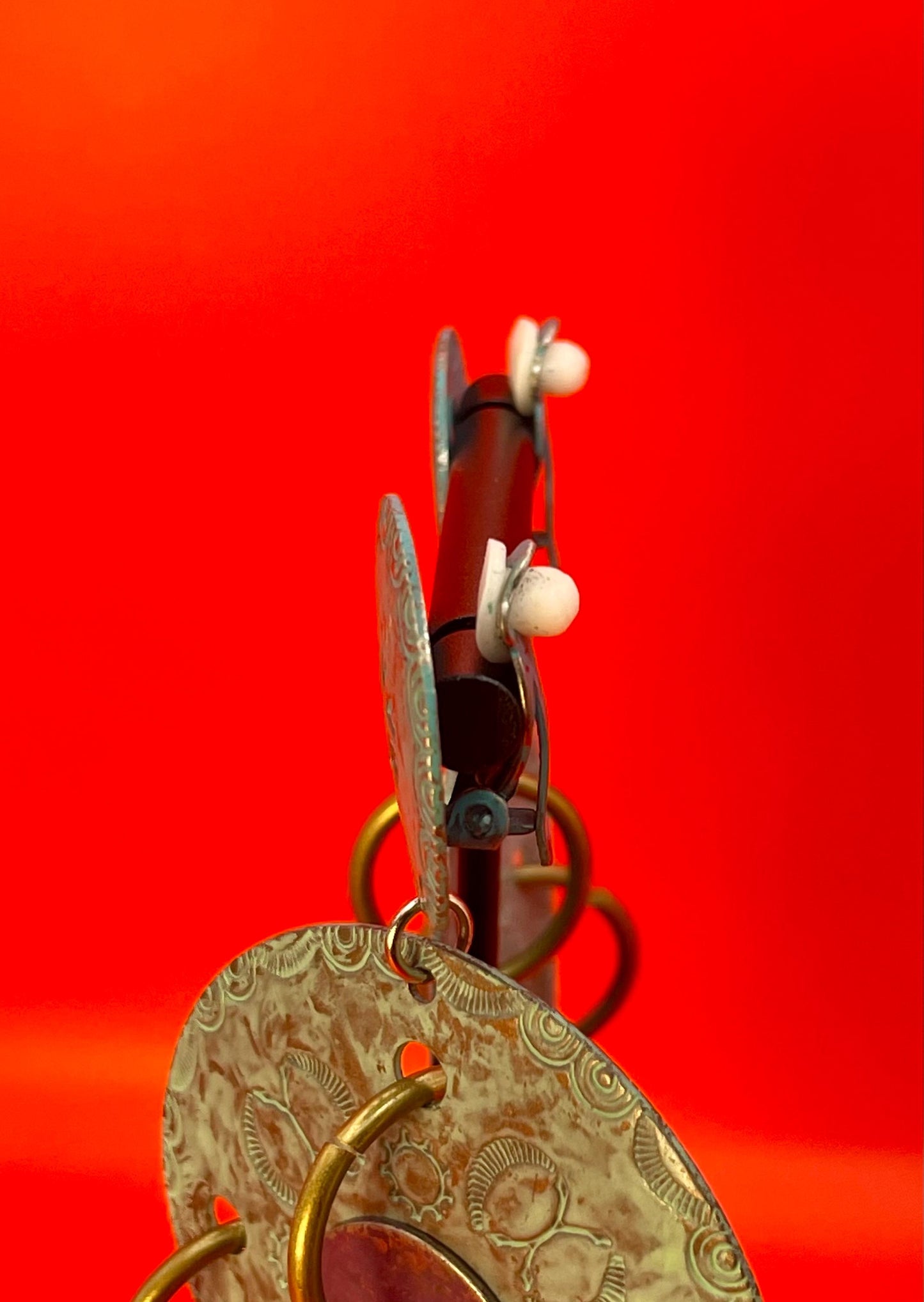 4 inch Vintage Bronze Earrings