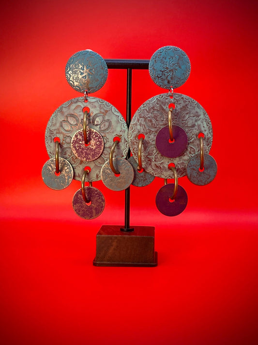 4 inch Vintage Bronze Earrings