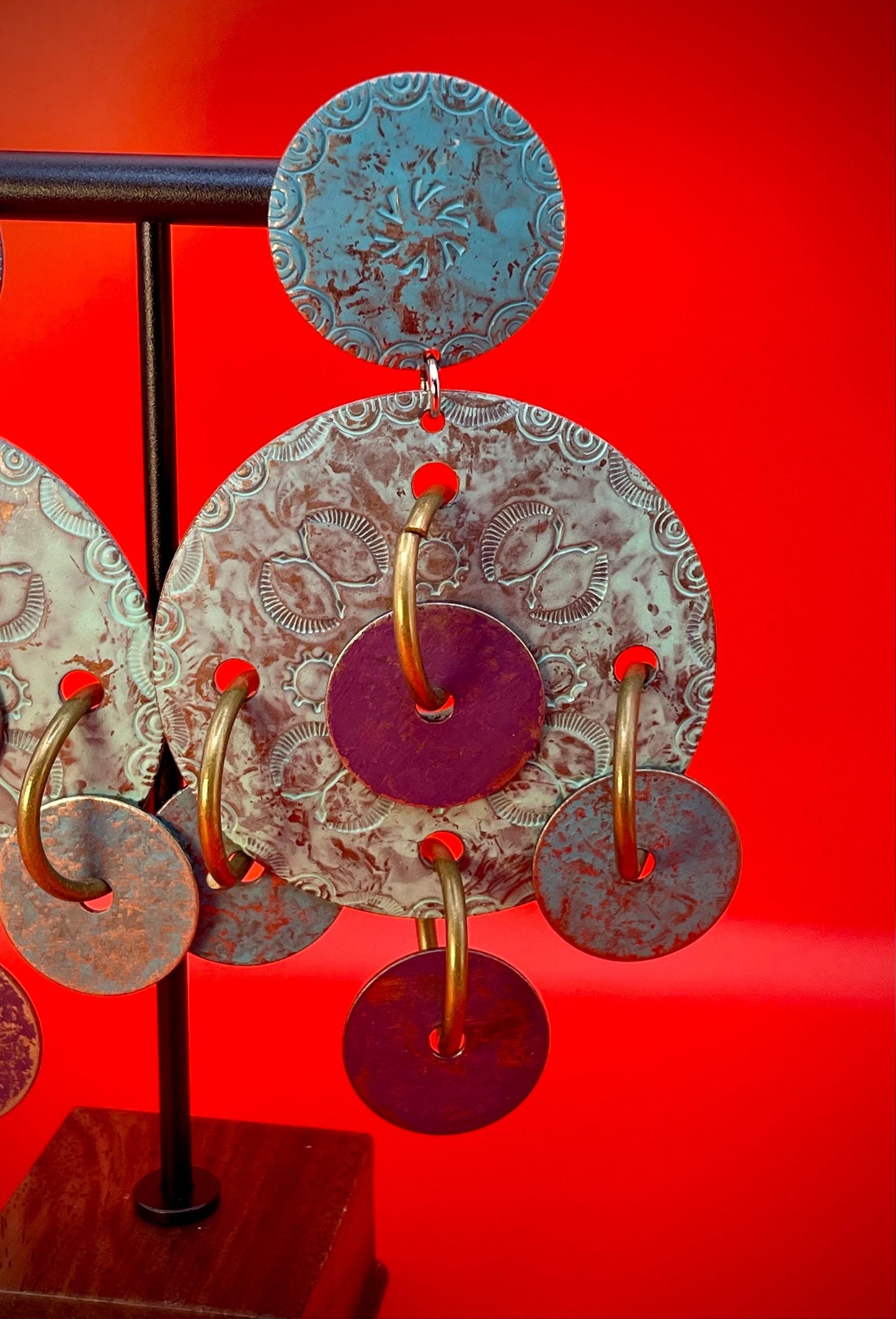 4 inch Vintage Bronze Earrings