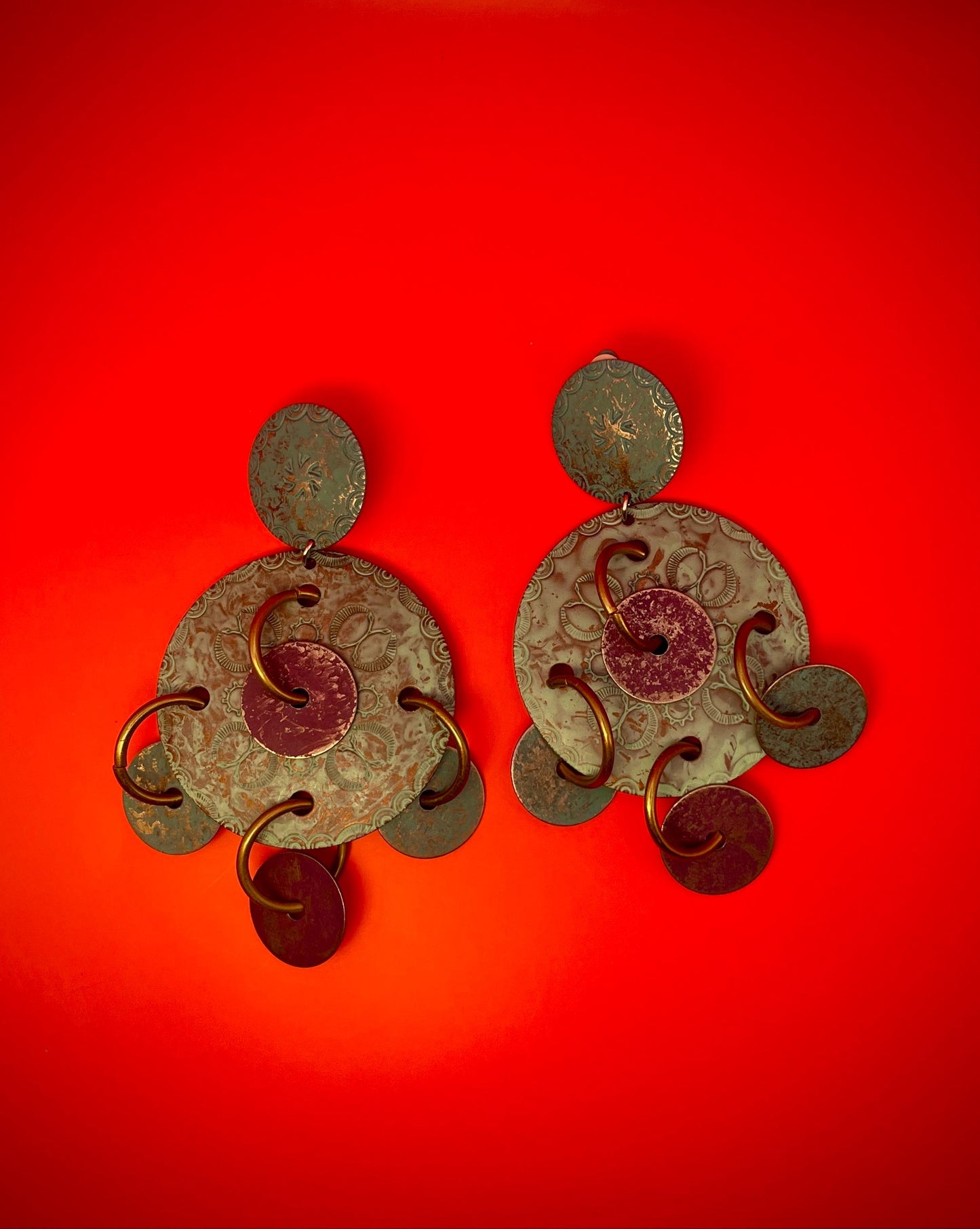 4 inch Vintage Bronze Earrings