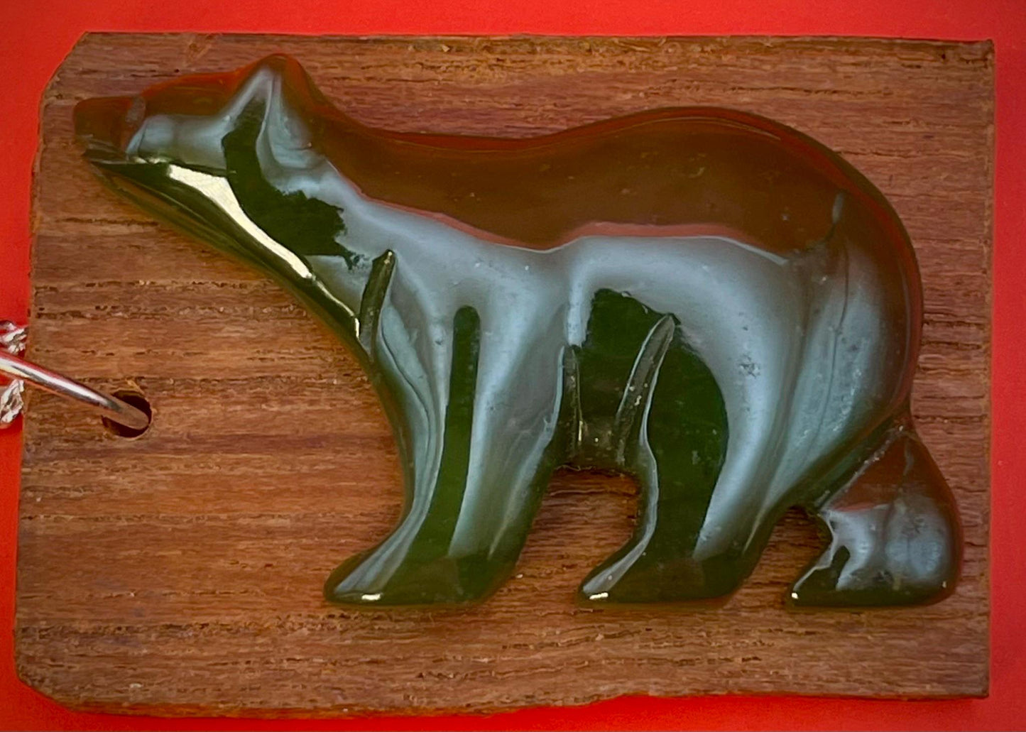 1.5 inch Bear Pendant on silver Chain