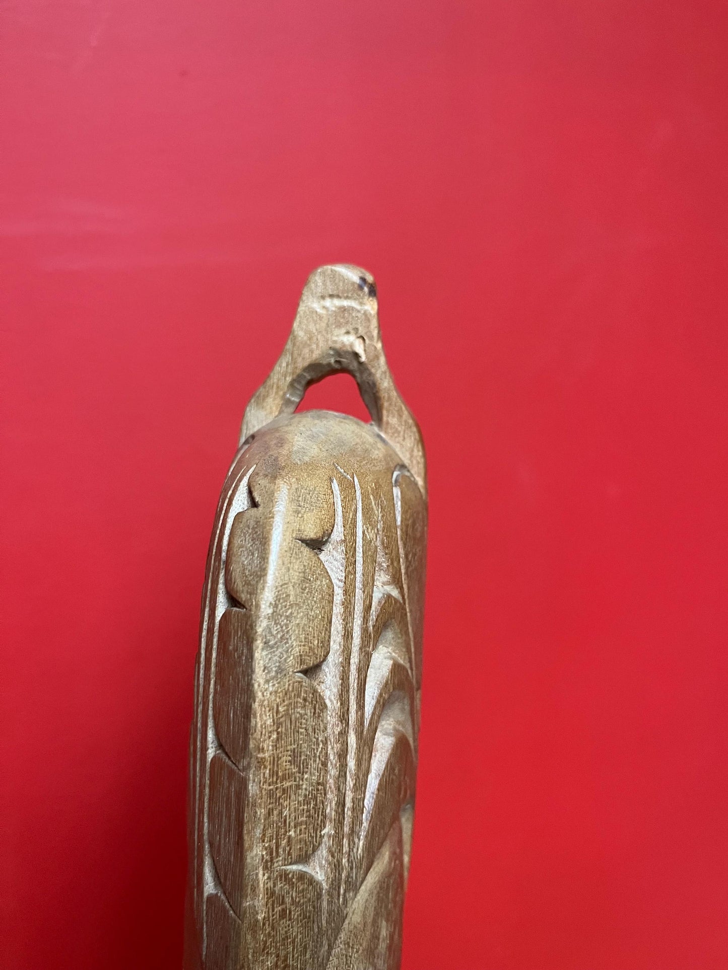 Cool vintage oceanic wood mask with shell eyes  14 inches long and great price