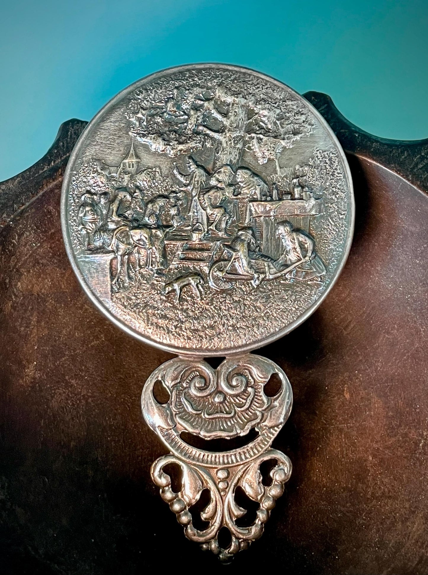 Beautiful Ornate Danish Silver Plated Mirror