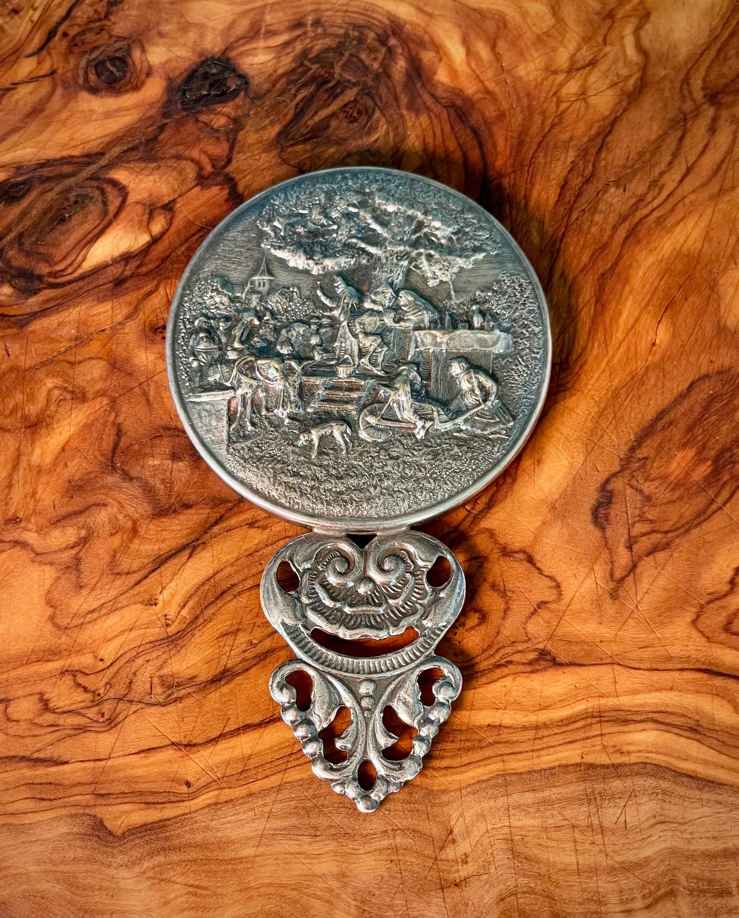 Beautiful Ornate Danish Silver Plated Mirror