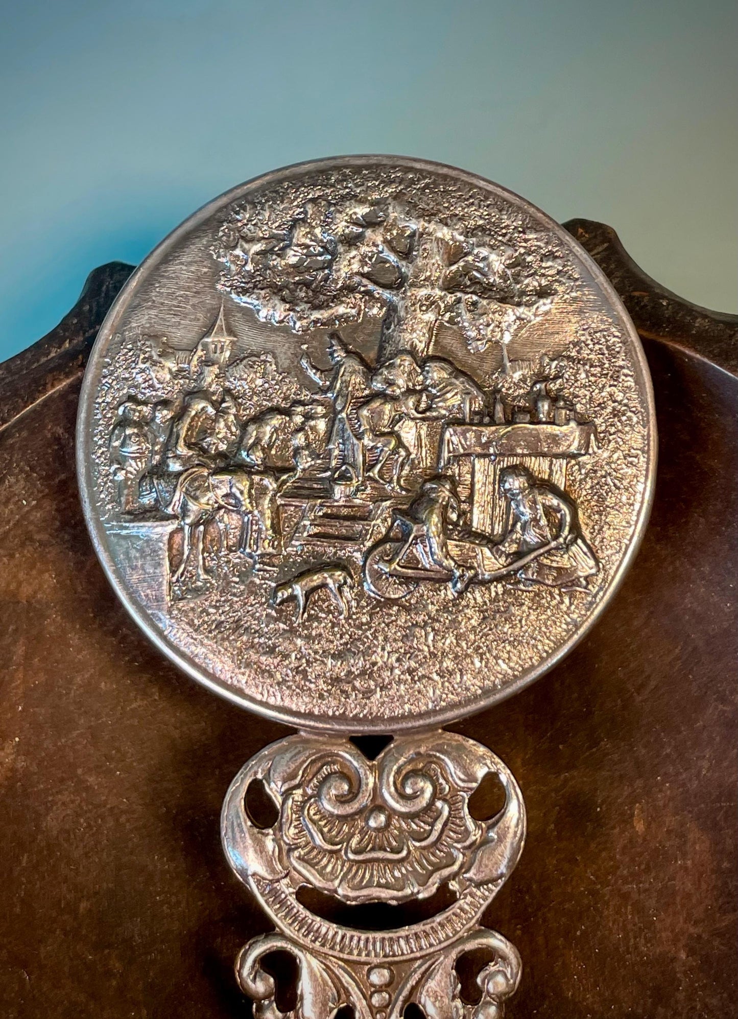 Beautiful Ornate Danish Silver Plated Mirror