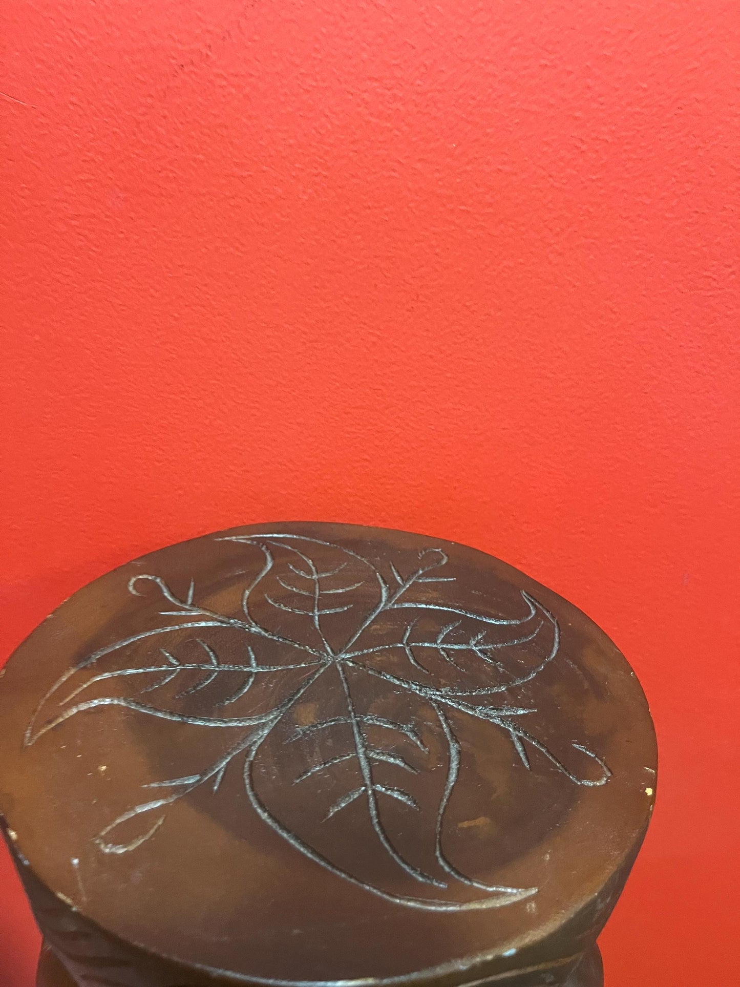 Very cool African 8 x 8” stool with legs the shape of yaks — great conversation piece and great value